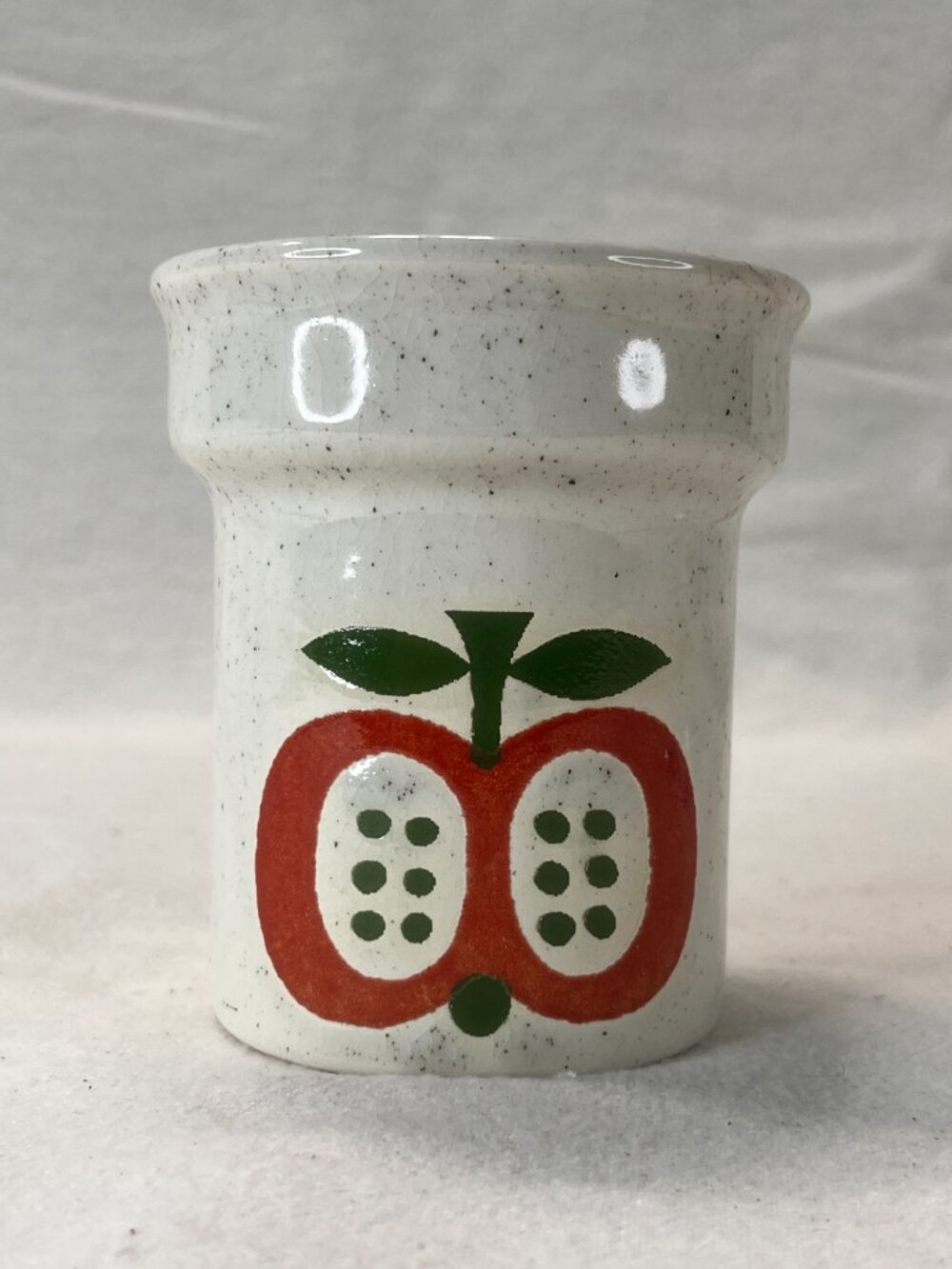 Vintage 1970s Waechtersbach Germany Handleless Coffee Mug Half Apple